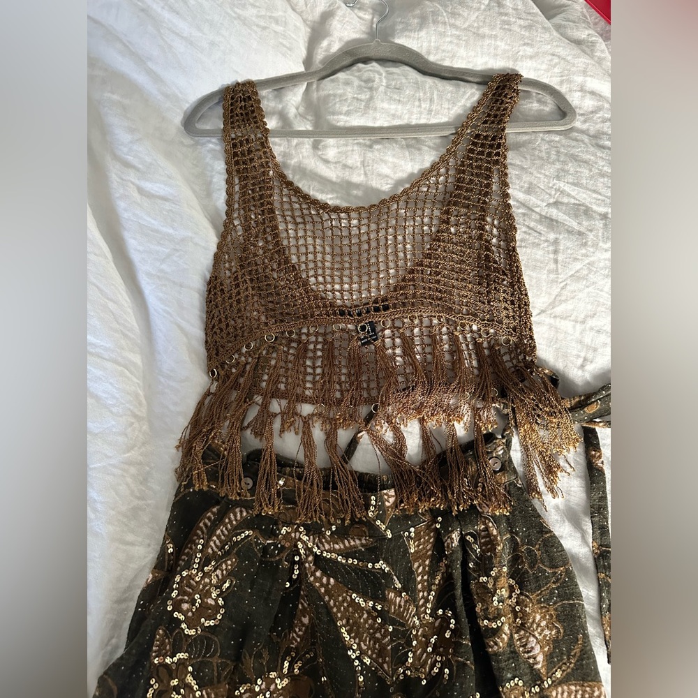 Festival wear! Worn once. Crop top with tassels